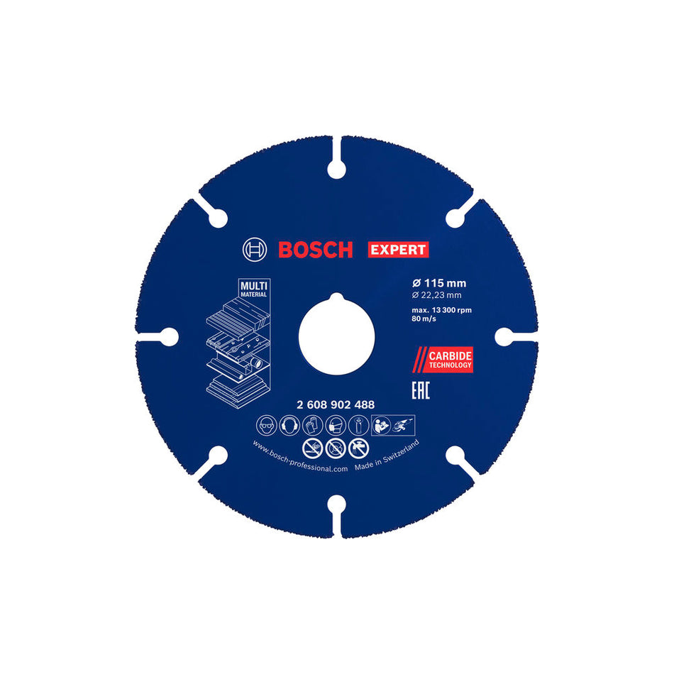 Bosch EXPERT MultiMaterial Carbide Cutting Disc 115 x 22.23MM 2608902488