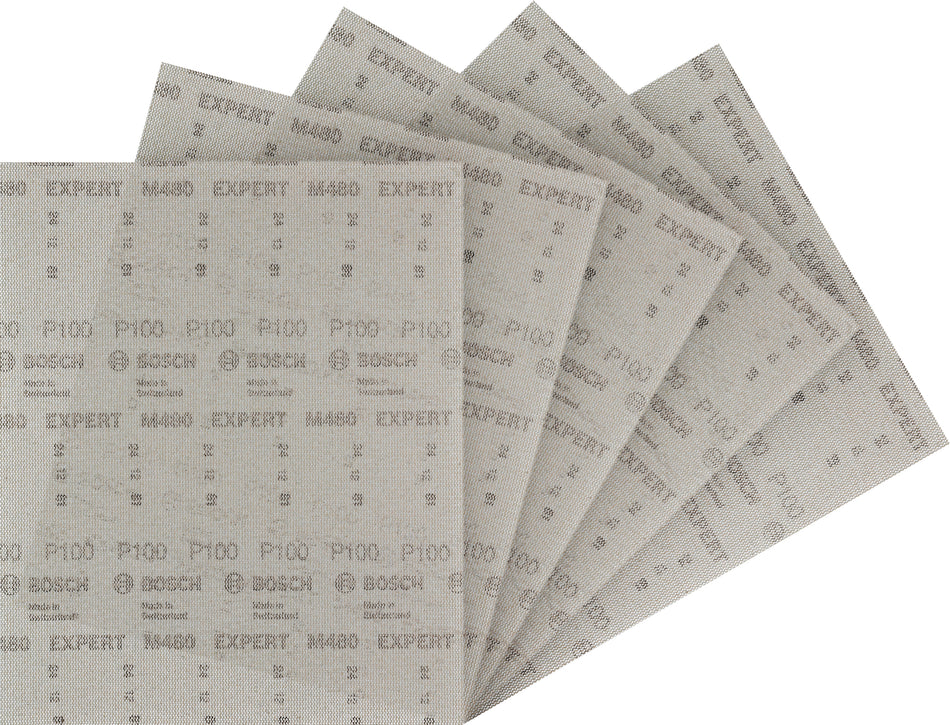 Bosch EXPERT M480 Sanding Net for Orbital Sanders, 230 x 280 mm, G100, 5 pcs 2608902504