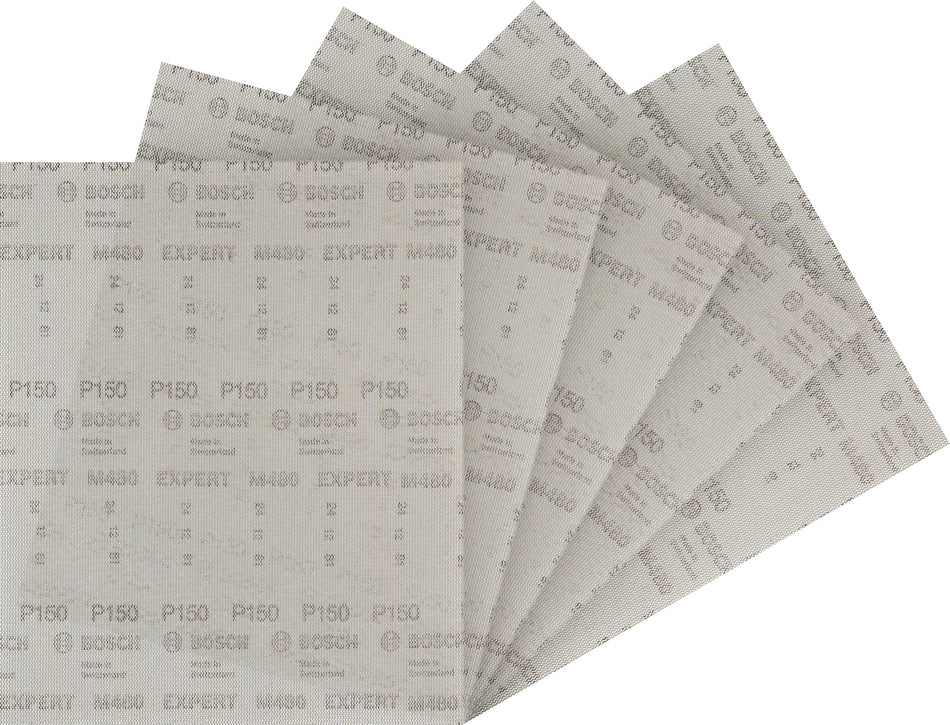 Bosch EXPERT M480 Sanding Net for Orbital Sanders, 230 x 280 mm, G150, 5 pcs 2608902506