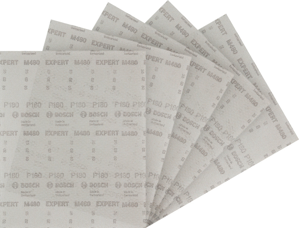 Bosch EXPERT M480 Sanding Net for Orbital Sanders, 230 x 280 mm, G180, 5 pcs 2608902507