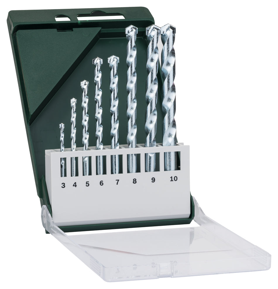 Bosch DIY 8-piece masonry drill bit set 3.0 x 60; 4.0 x 75; 5.0 x 85; 6.0 x 100; 7.0 x 100; 8.0 x 120; 9.0 x 120; 10.0 x 120 2609255462