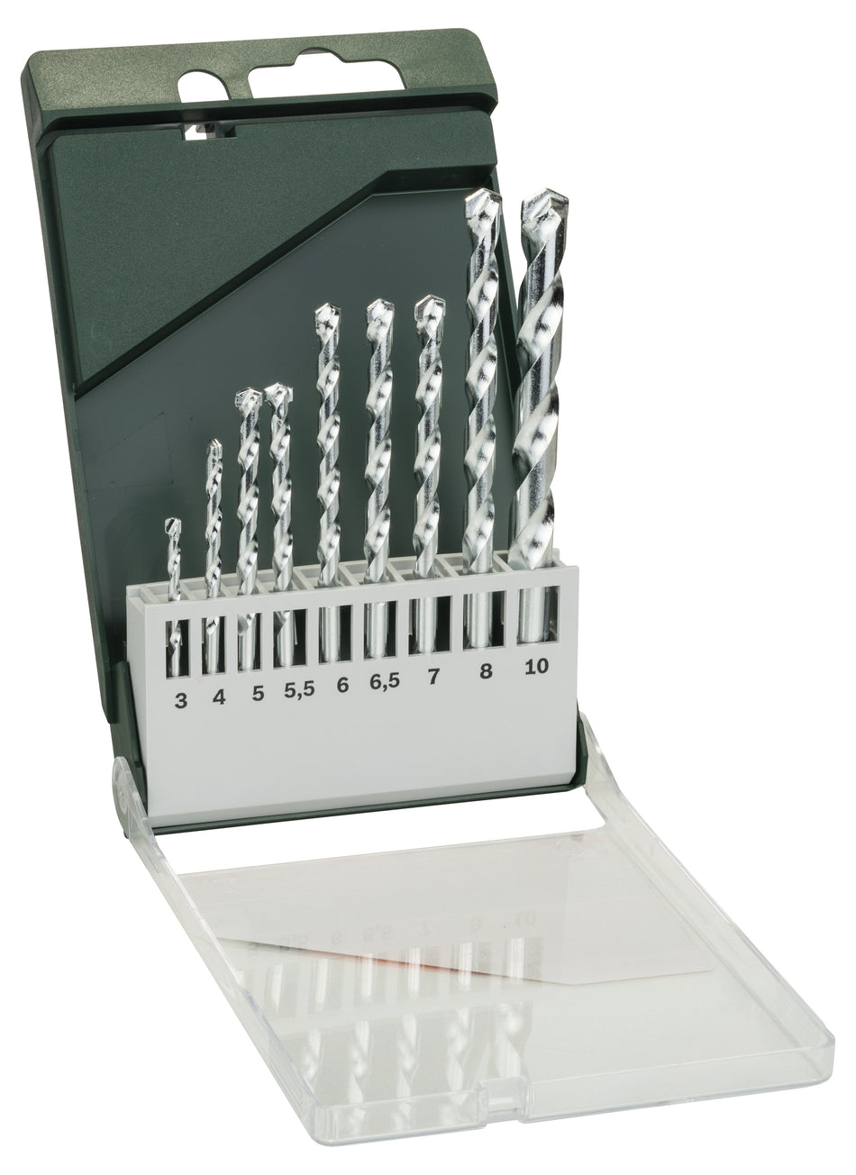 Bosch DIY 9-piece masonry drill bit set 3.0 x 60; 4.0 x 75; 5.0 x 85; 5.5 x 85; 6.0 x 100; 6.5 x 100; 7.0 x 100; 8.0 x 120; 10.0 x 120 2609255463