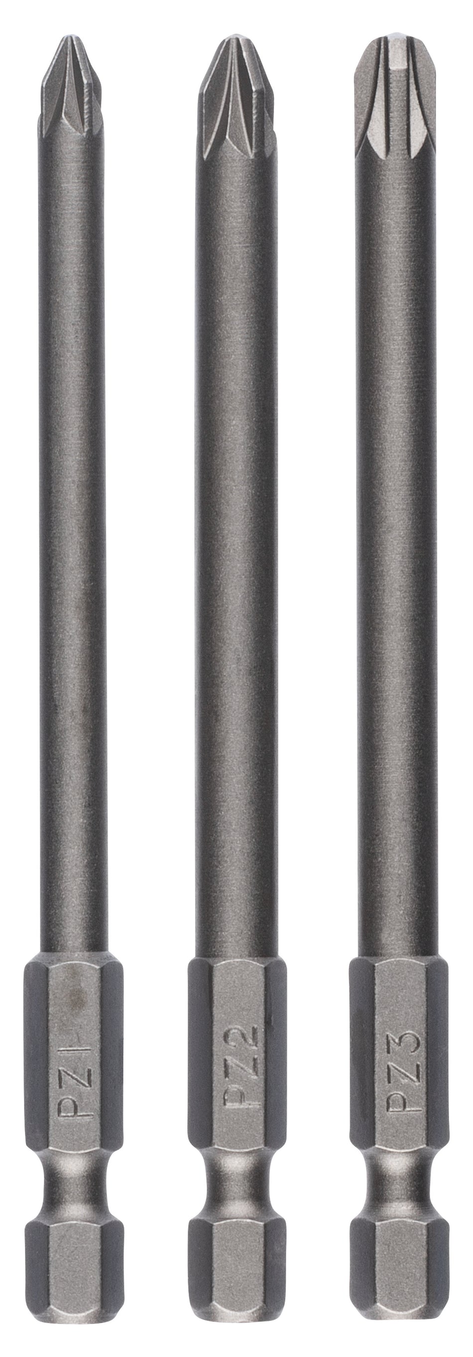 Bosch DIY 3-piece screwdriver bit set for Pozidriv cross head screws (PZ) PZ1; PZ2; PZ3; 89 mm 2609255969
