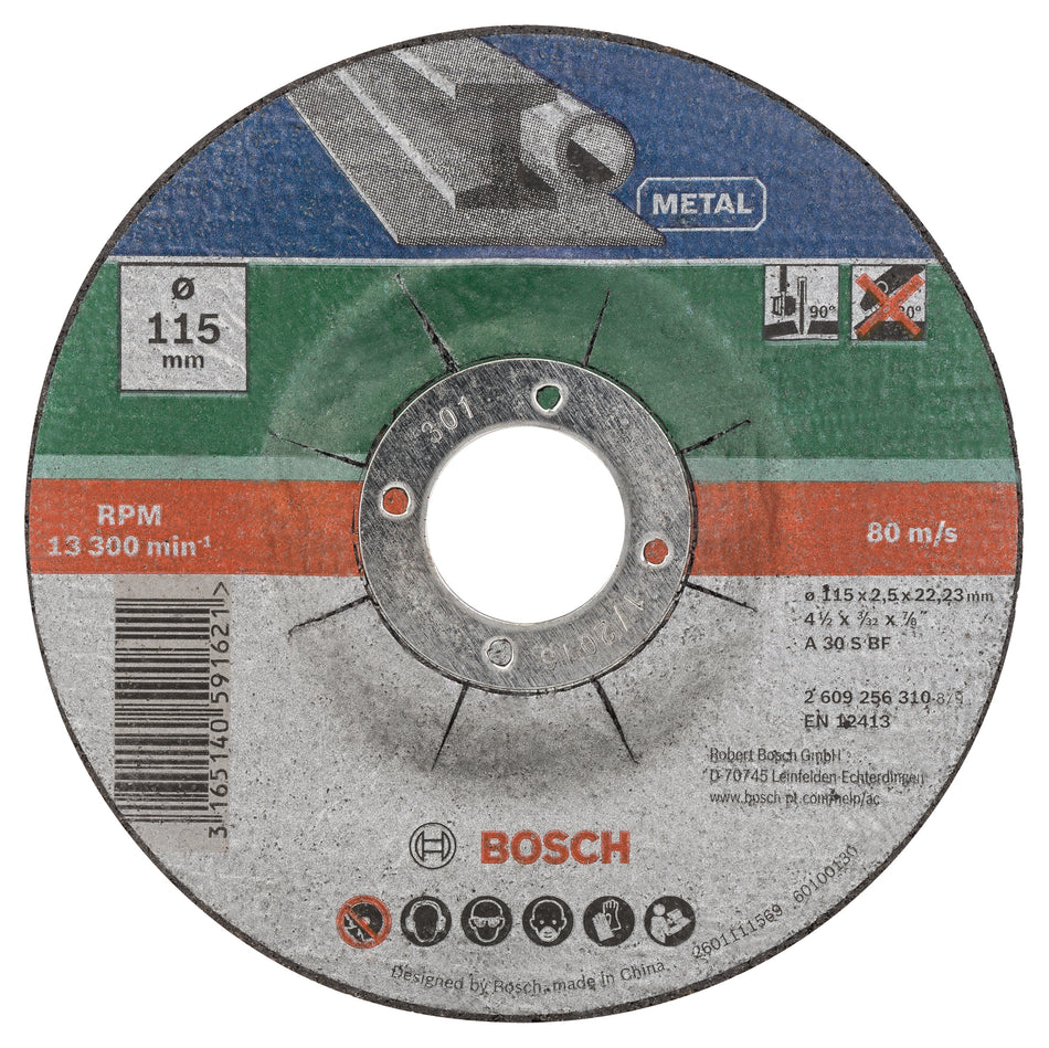 Bosch DIY cutting discs metal 115 mm x 2.5 mm Pack of 5 2609256332