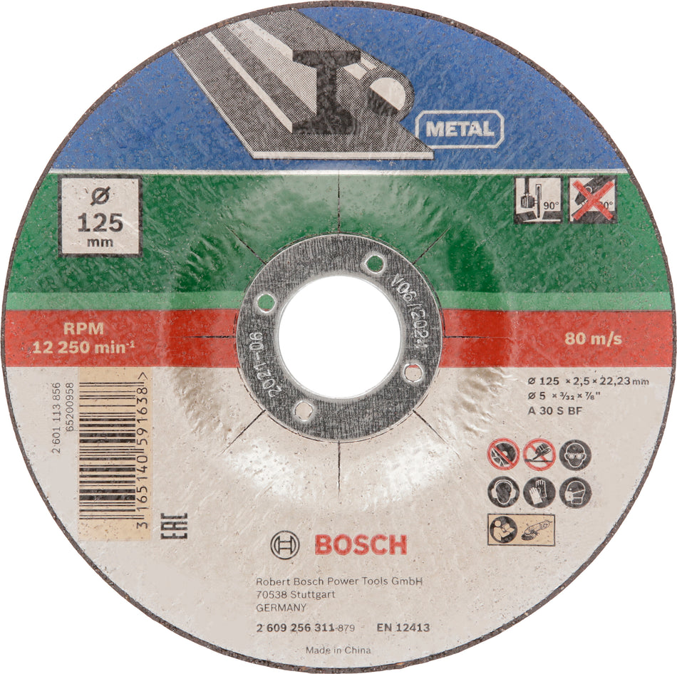 Bosch DIY 5-piece cutting disc set with depressed centre for metal D= 125 mm 2609256333
