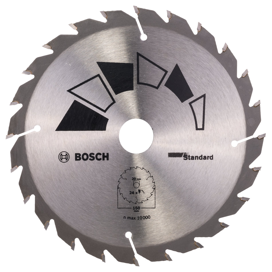Bosch DIY Circular saw blade STANDARD D= 150 mm; Bore size= 20 mm; T= 24 2609256806