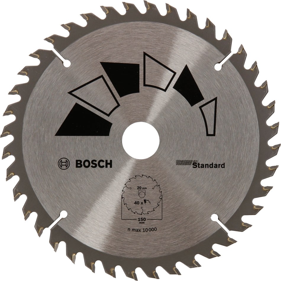 Bosch DIY Circular saw blade STANDARD D= 150 mm; Bore size= 20 mm; T= 40 2609256807