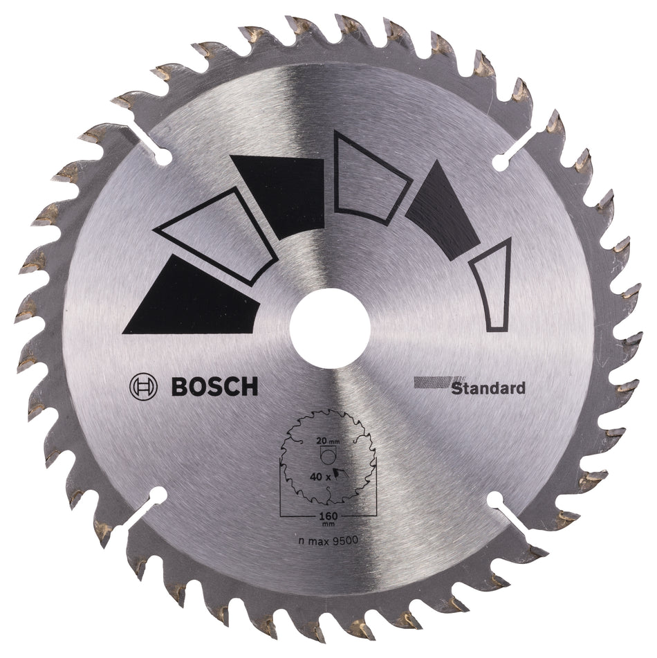 Bosch DIY Circular saw blade STANDARD D= 160 mm; Bore size= 20 mm; T= 40 2609256811