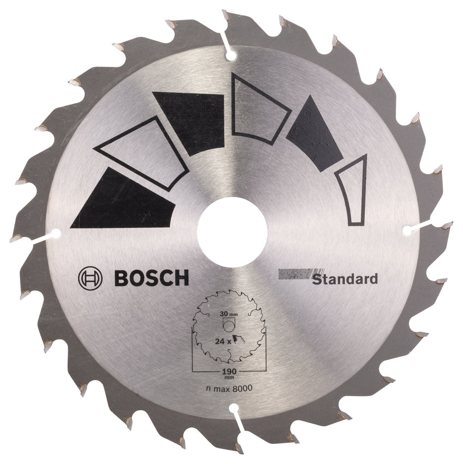 Bosch DIY Circular saw blade STANDARD D= 190 mm; Bore size= 30 mm; T= 24 2609256820