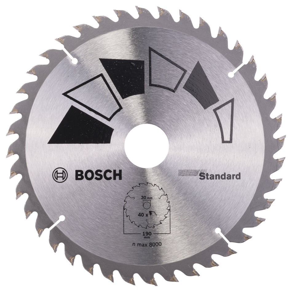 Bosch DIY Circular saw blade STANDARD D= 190 mm; Bore size= 30 mm; T= 40 2609256821