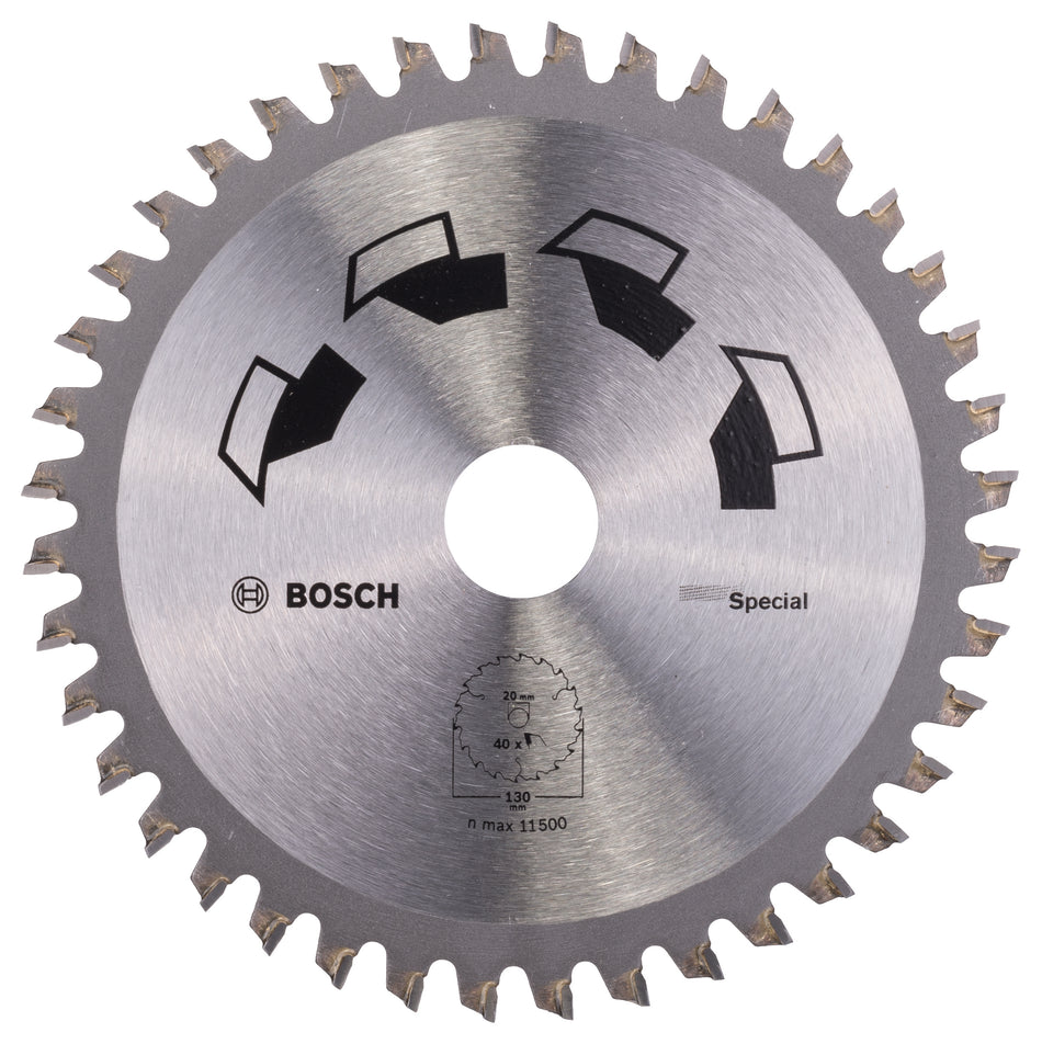 Bosch DIY Circular saw blade SPECIAL D= 130 mm; Bore size= 20 mm; T= 40 2609256884