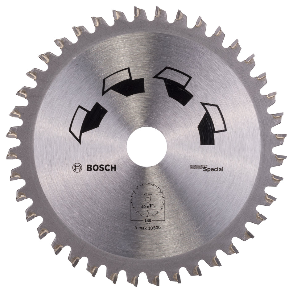 Bosch DIY Circular saw blade SPECIAL D= 140 mm; Bore size= 20 mm; T= 40 2609256885