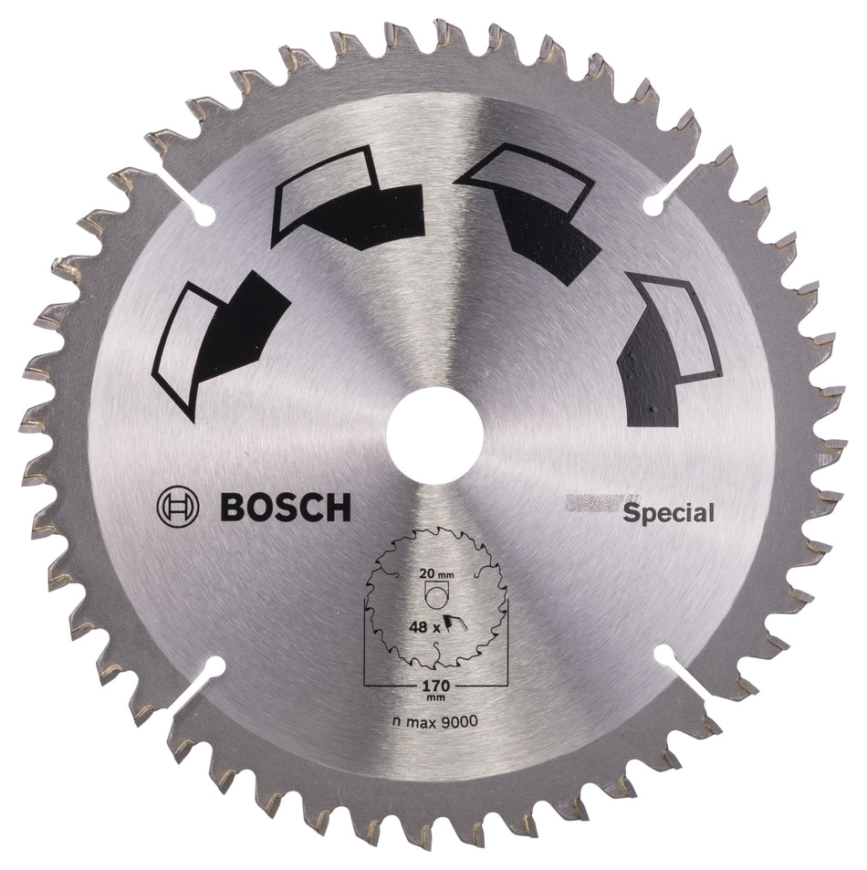 Bosch DIY Circular saw blade SPECIAL D= 170 mm; Bore size= 20 mm; T= 48 2609256888