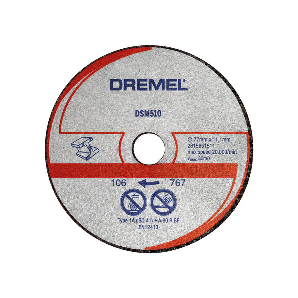 Dremel DSM510 Metal & Plastic Cutting Wheels 3 PCE 2615S510JB