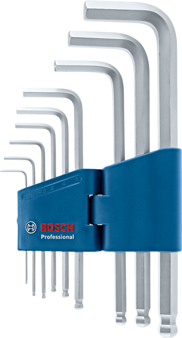 Miller Keys Bosch Professional Hex Allen Keys Set (9pcs: 1.5, 2, 2.5, 3, 4, 5, 6 ...