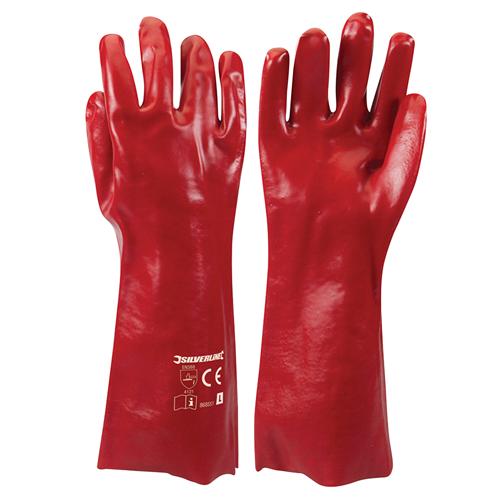 Silverline Red PVC Gauntlets One Size 868551