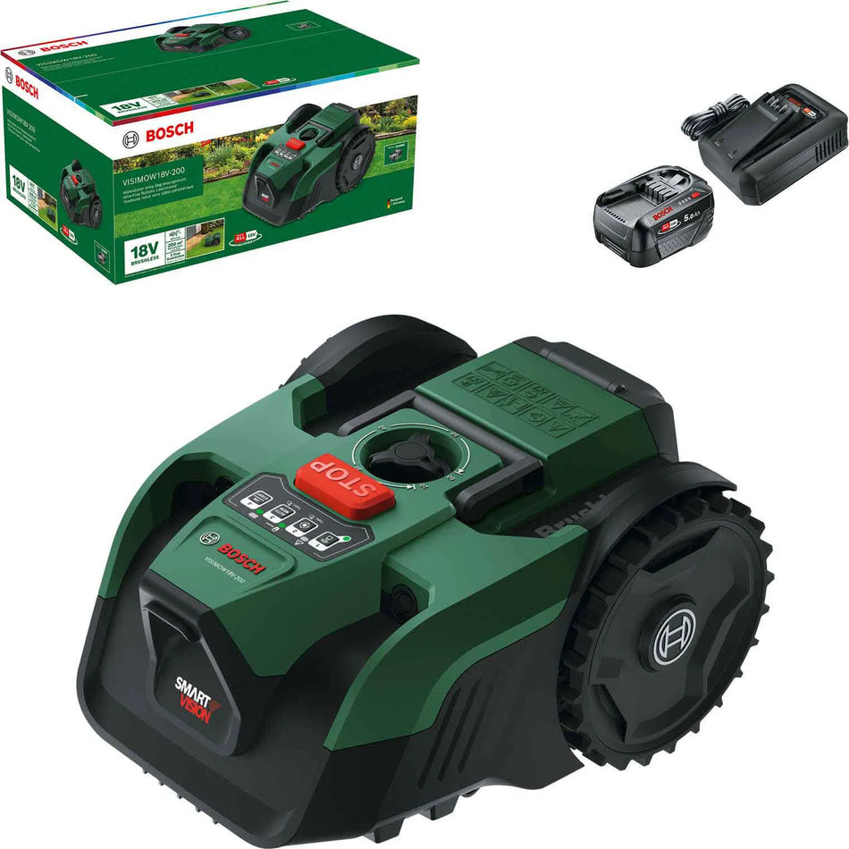 Bosch DIY VISIMOW 18V-200 (1 x 5.0Ah) Cordless Brushless Autonomous Robotic Lawn Mower 06008E1170