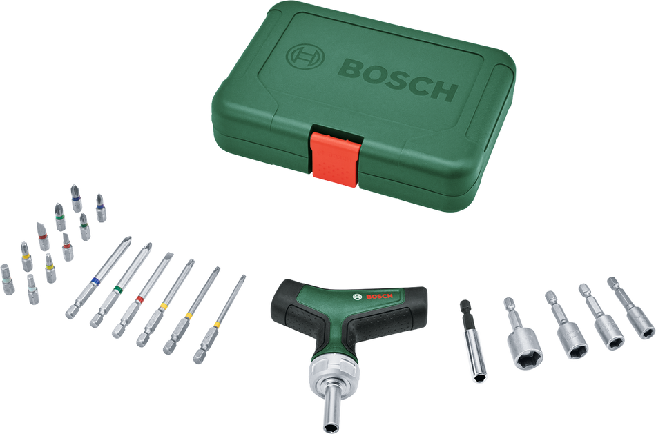 Bosch DIY Bit Ratchet Screwdriver T-handle Set 1600A02Z9T