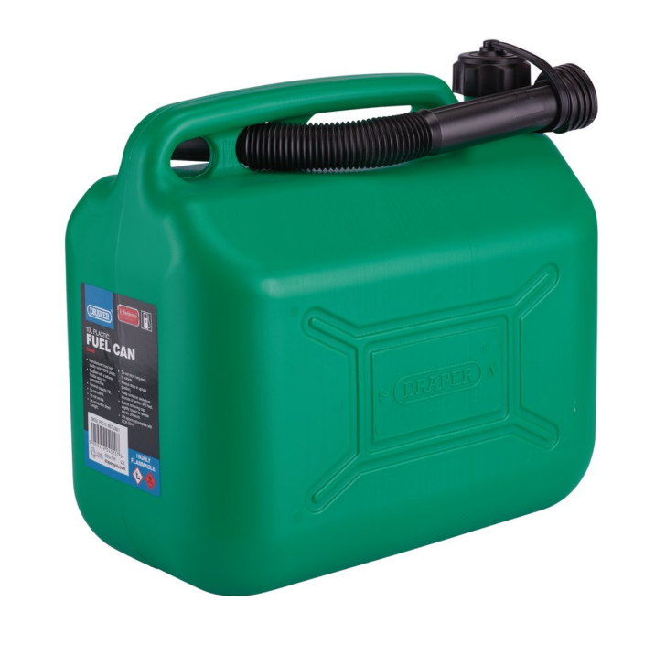 Draper Green 10LTR Plastic Green Fuel Can 09055