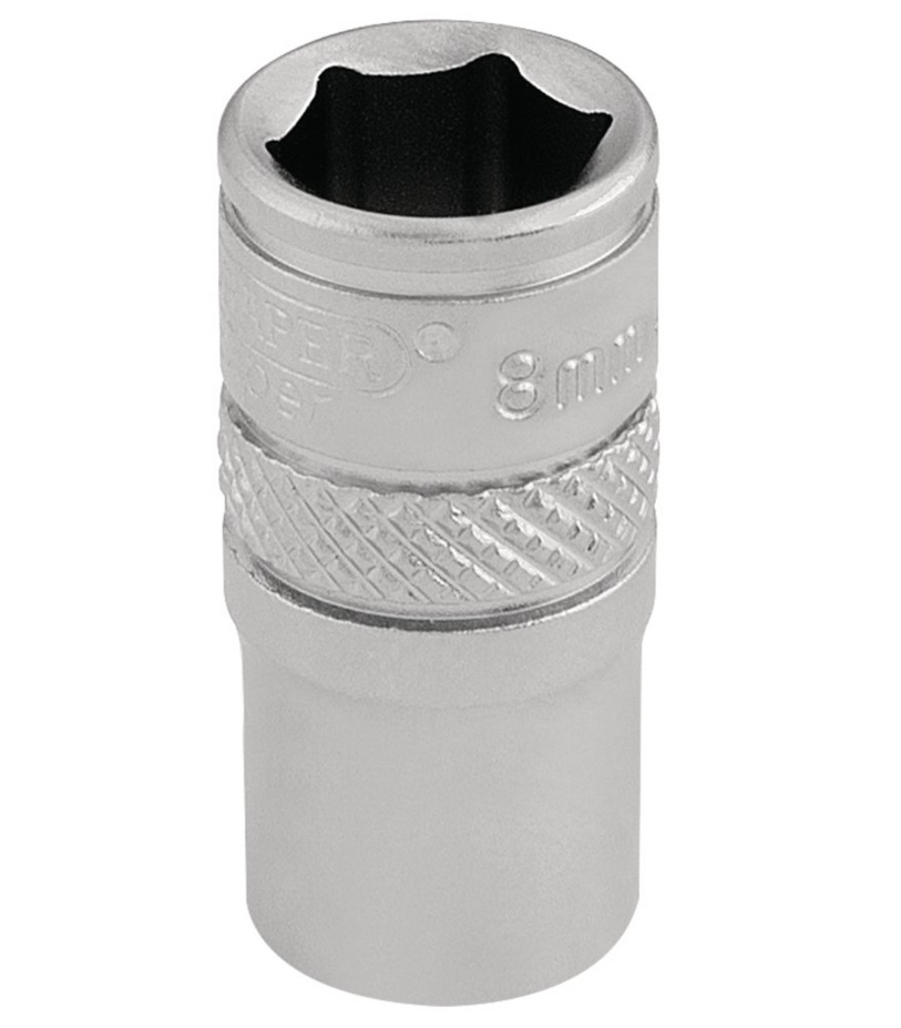 Draper 16513 Expert Socket, 1/4" Sq. Dr., 8mm