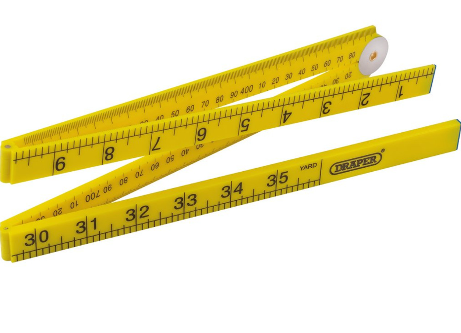 Draper 20700 Plastic Folding Rule, 1m