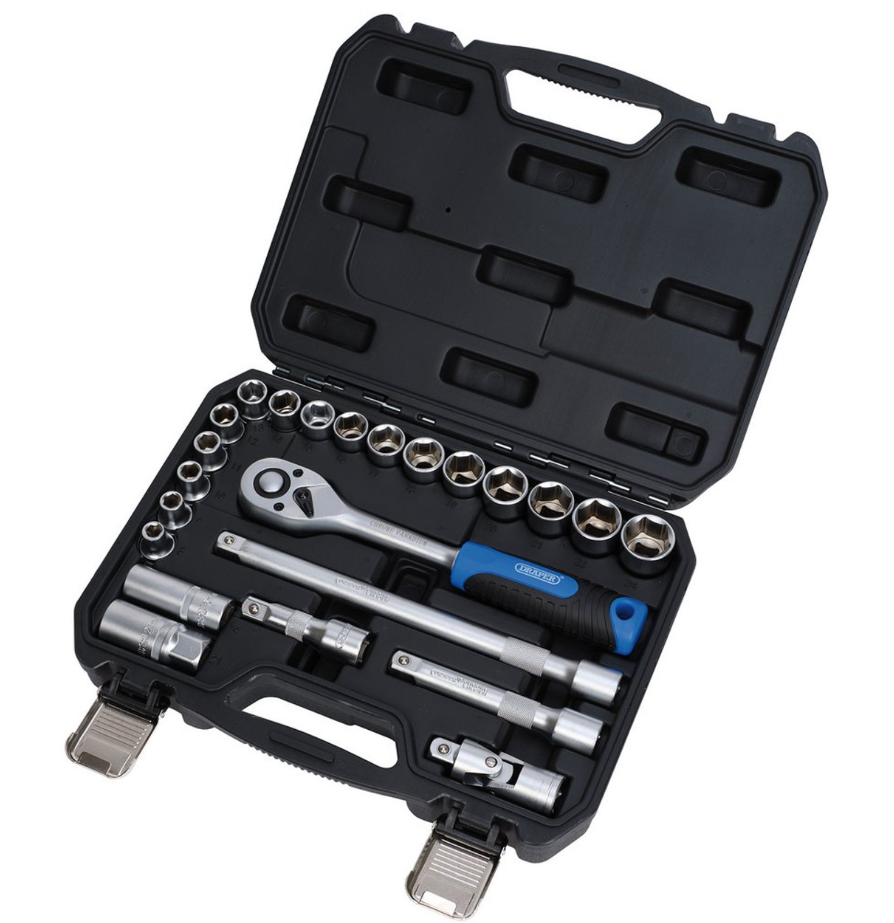 Draper 24229 HI-TORQ Metric Socket Set, 1-2" Sq.. Drive 23 Piece