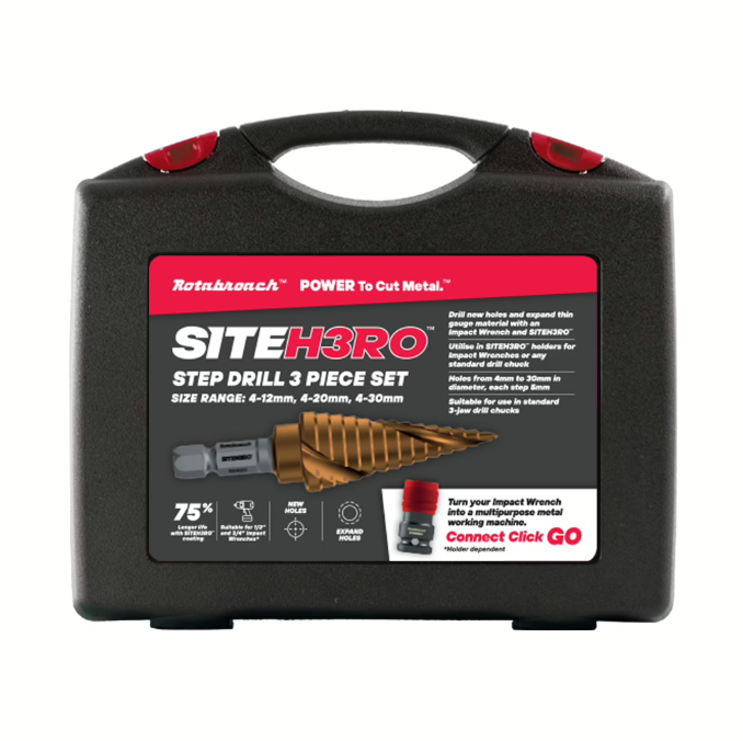 Rotabroach SITEH3RO Step Drill 3 Piece Kit Metric - SHRSD1