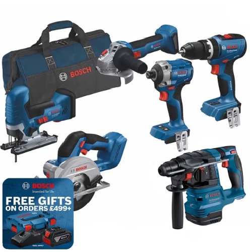 Bosch Professional GSB 18V-65+GWS 18V-8+GDR 18V-215+GBH 18V-22+GKS 18V-51+GST 18V-125 S + Hold All Bag  (WITHOUT BATTERY AND CHARGER) 0615A5008C-1