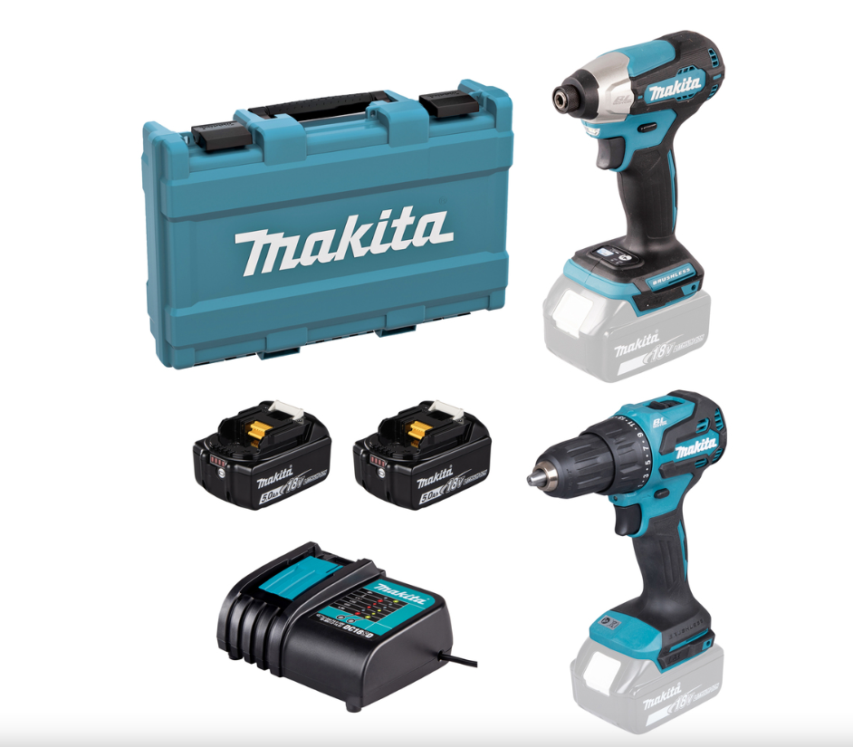 Makita DLX2539ST DHP490 Combi Drill and DTD157 Impact Driver 18v