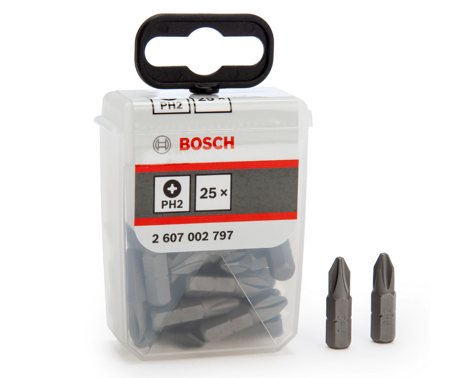 Bosch PH2 (25) Extra Hard Screwdriver Bits TICTAC 2607002797