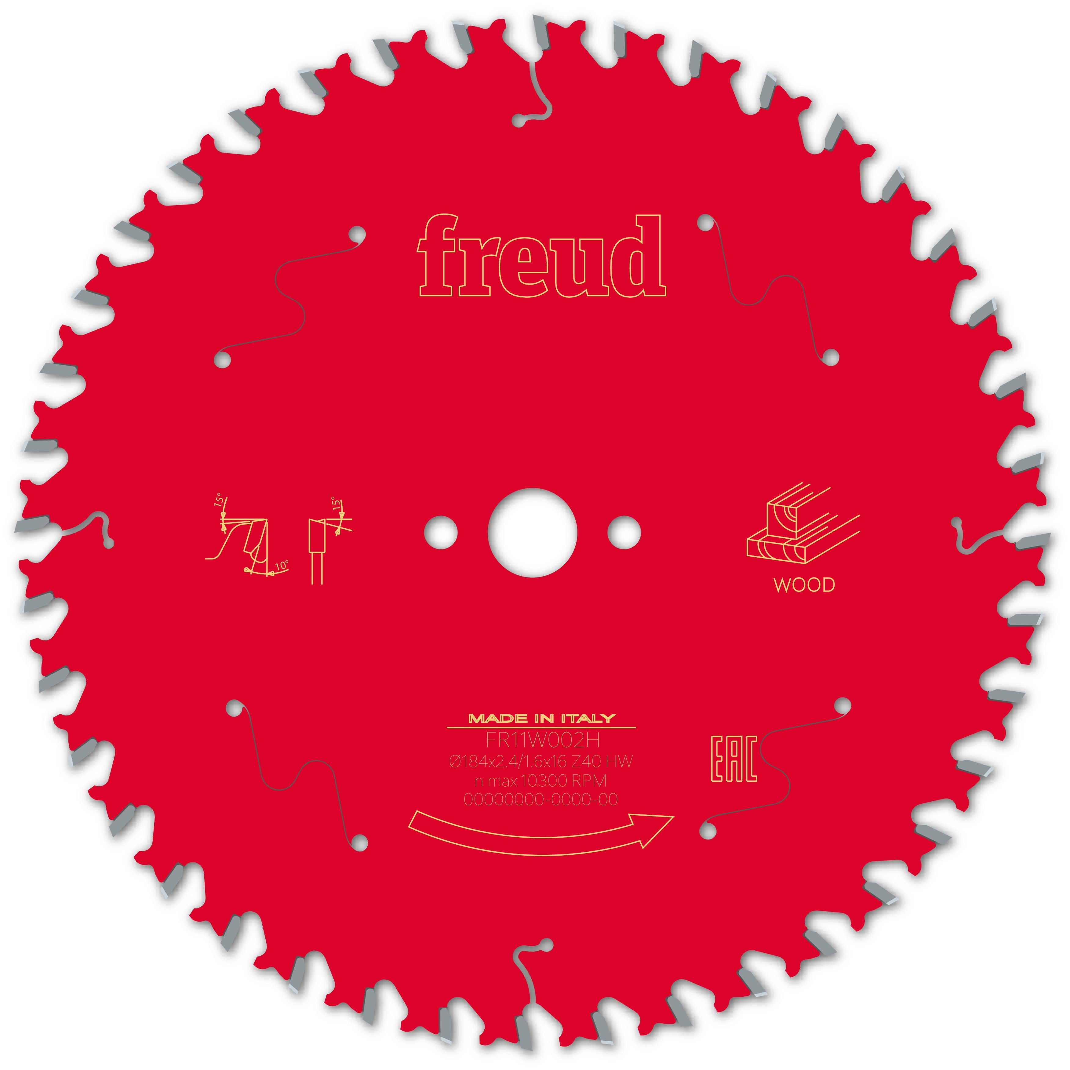 Freud F03FS09704 Wood Circular Saw Blade 184mm x 16mm x 2.4mm x 40T