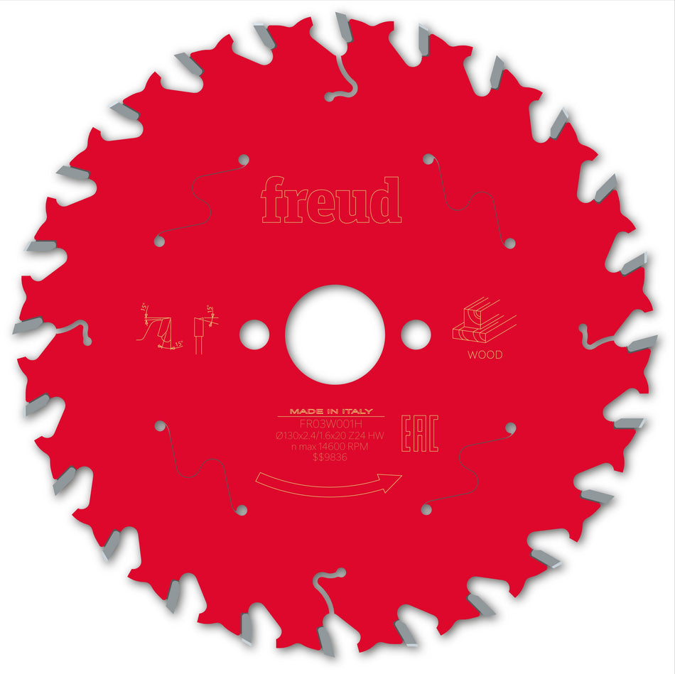 Freud F03FS09665 Wood Circular Saw Blade 130mm x 20mm x 2.4mm x 24T