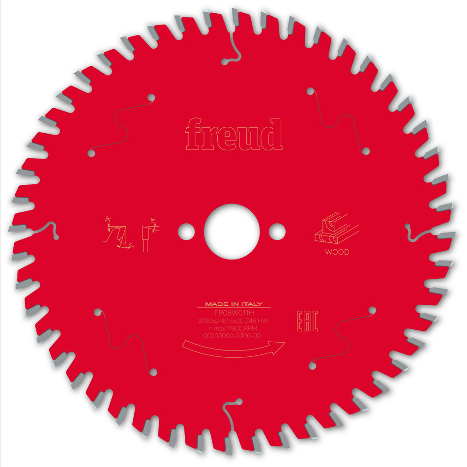 Freud F03FS09683 Wood Circular Saw Blade 160mm x 20mm x 2.4mm x 48T