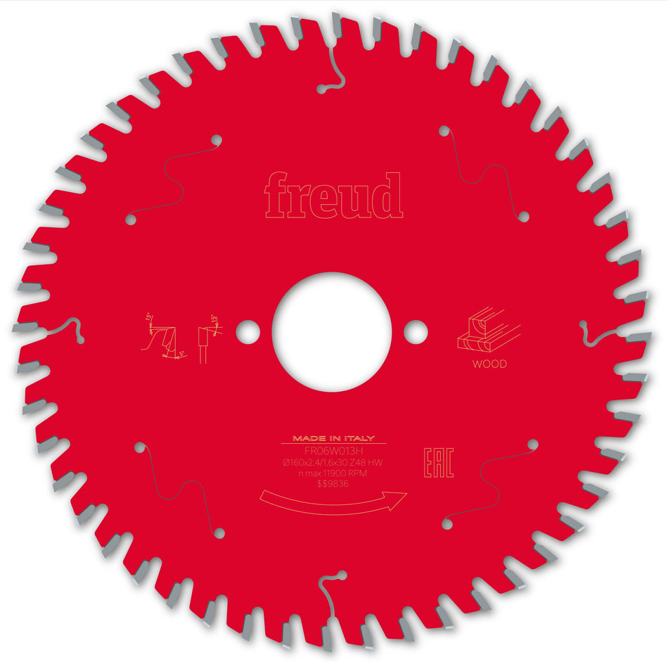 Freud F03FS09685 Wood Circular Saw Blade 160mm x 30mm x 2.4mm x 48T