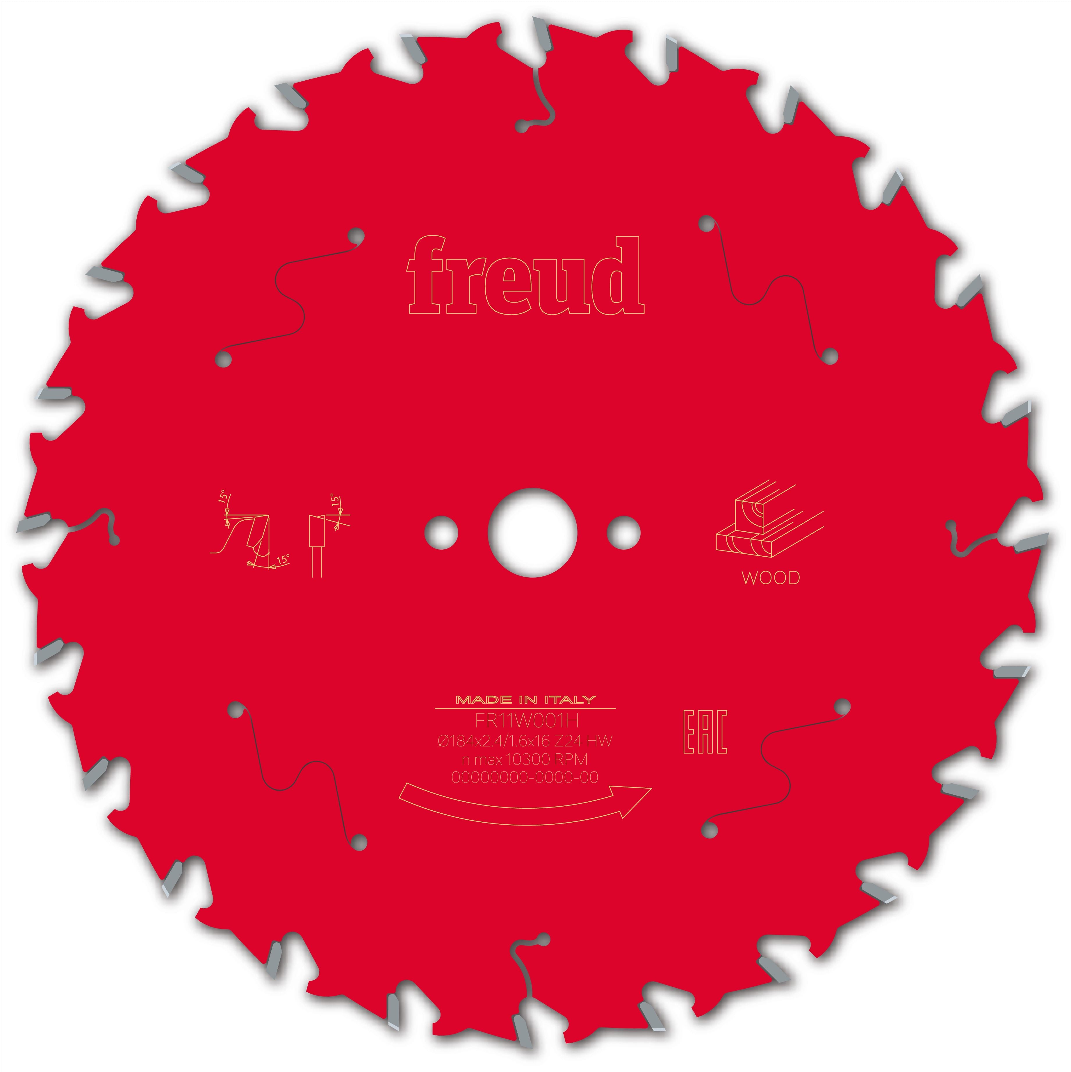 Freud F03FS09703 Wood Circular Saw Blade 184mm x 16mm x 2.4mm x 24T