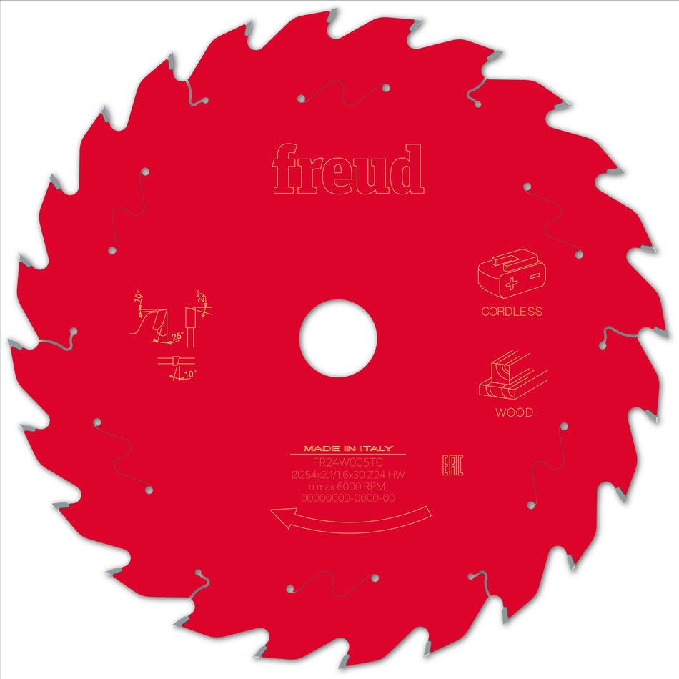 Freud F03FS10072 Wood Circular Saw Blade 254mm x 30mm x 2.1mm x 24T