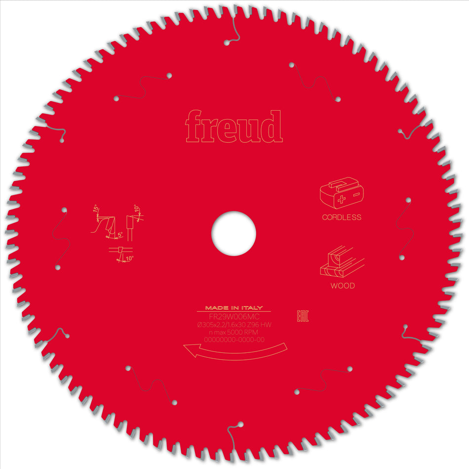 Freud F03FS10067 Wood Circular Saw Blade 305mm x 30mm x 2.2mm x 96T