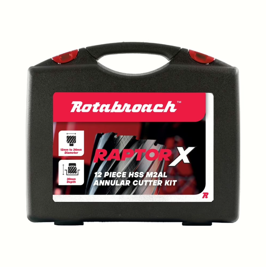Rotabroach Raptor X 12 Piece Kit HSS M2AL Annular Cutter Set RAPX1234KIT
