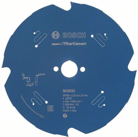 Bosch Circular Saw blade Expert for Fibre Cement 165x20x2.2mm. 4T 2608644122