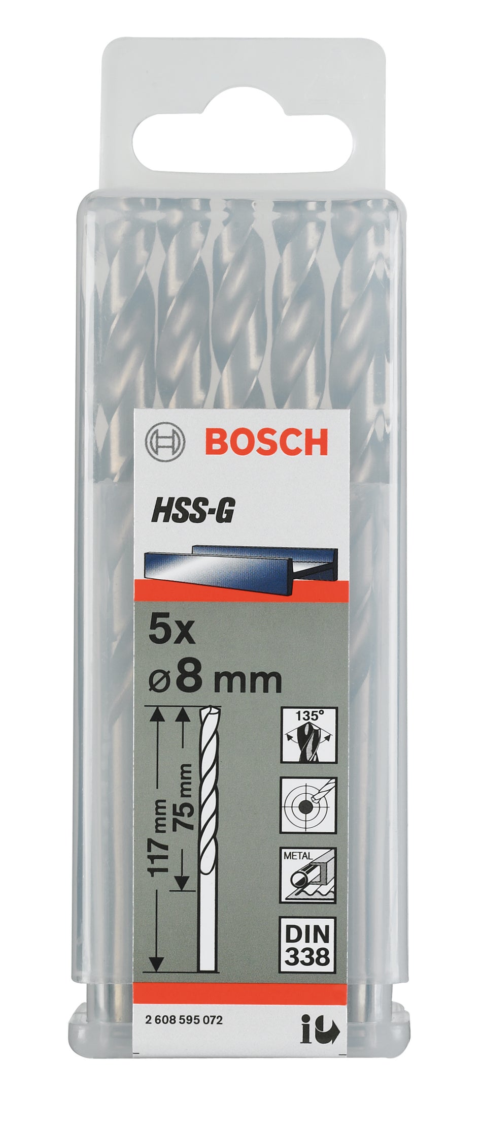 Bosch Metal drill bits HSS G. DIN 338 2608585456