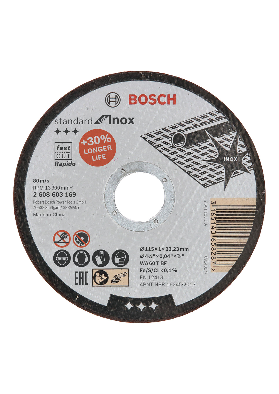 Bosch Standard for Inox Rapido straight cutting disc 2608603169