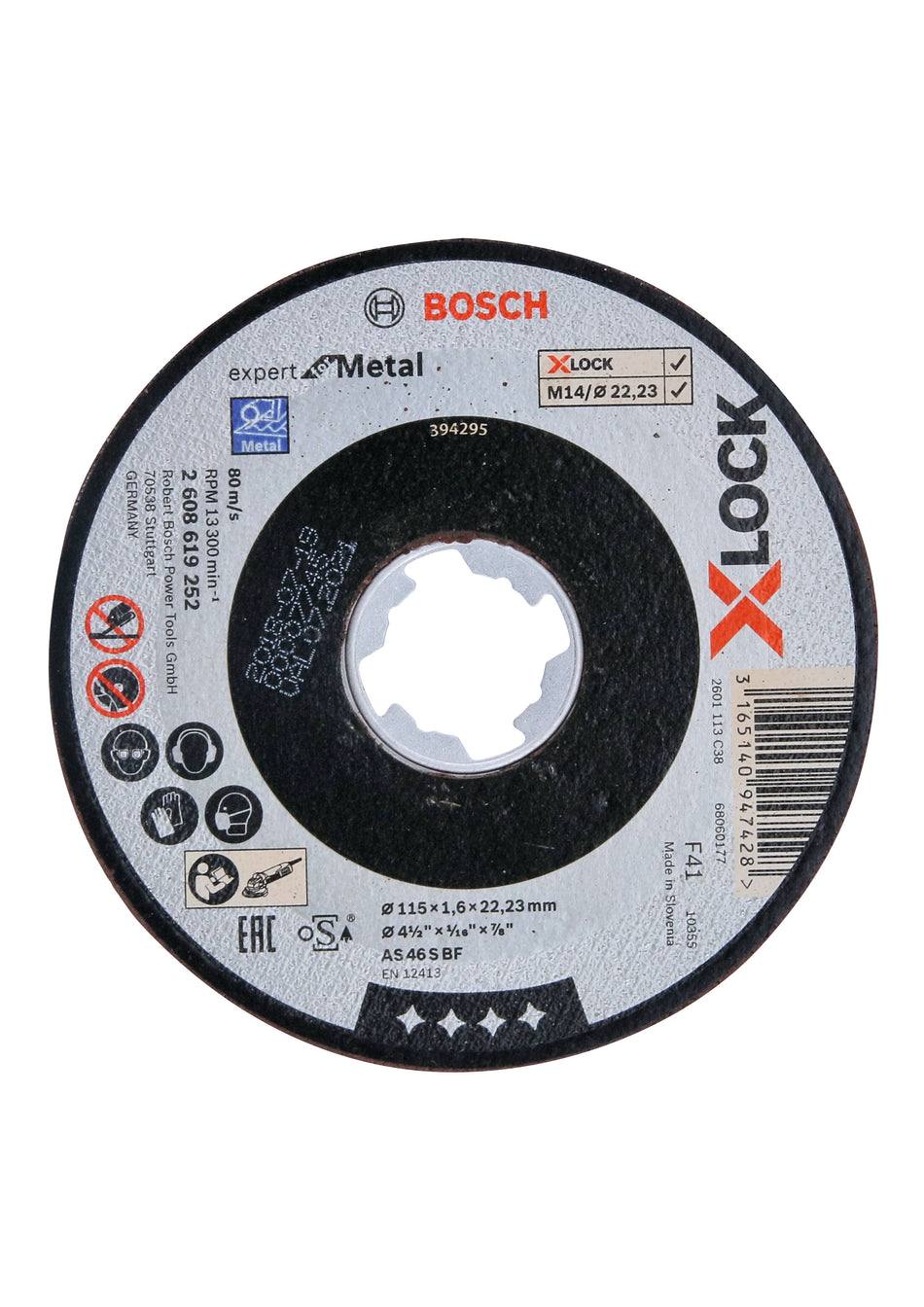 Bosch X LOCK Expert for Metal 115x1.6x22.23 Straight Cutting 2608619252