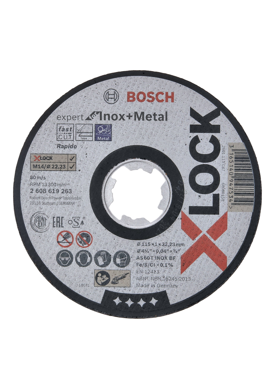 Bosch X LOCK Expert for Inox+Metal 115x1x22.23 Straight Cutting 2608619263