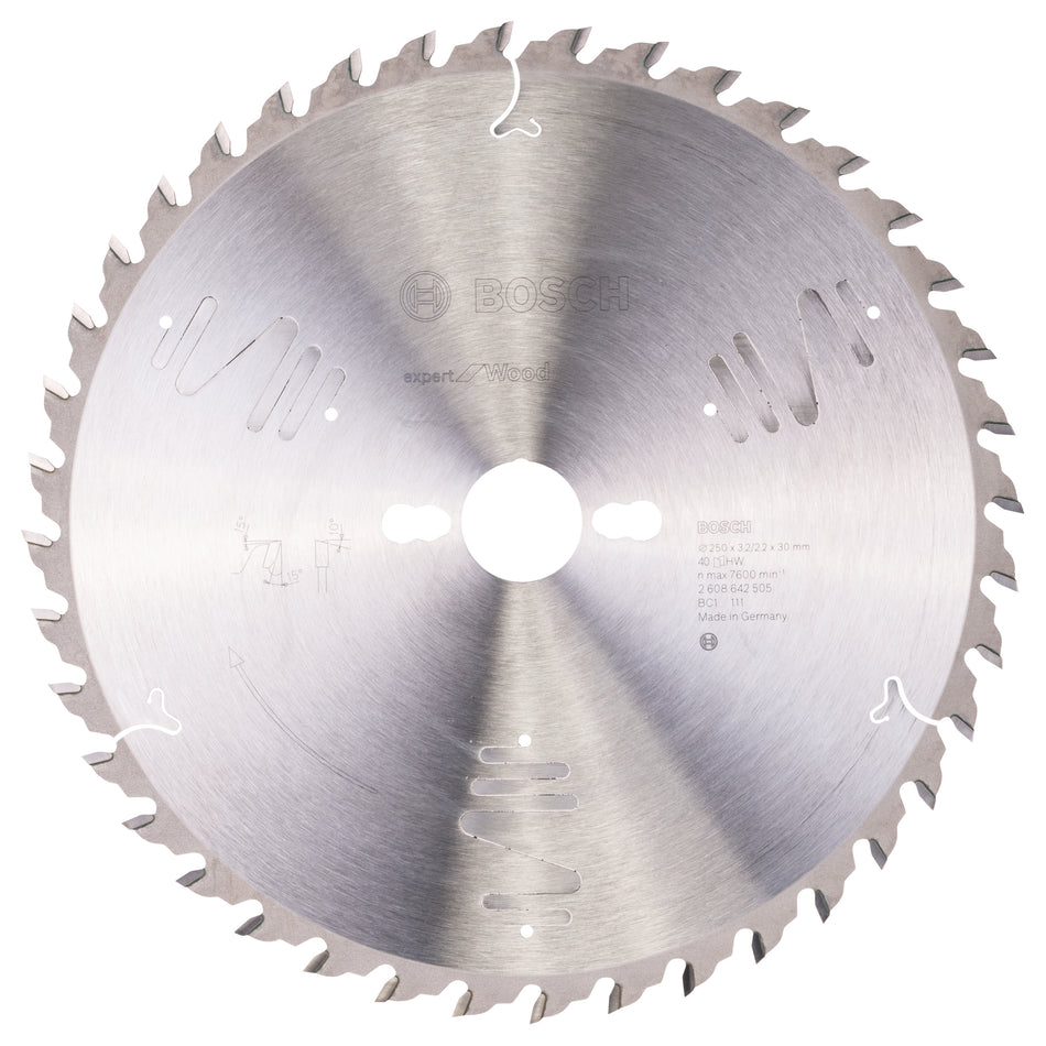 Bosch Expert for Wood circular saw blade 250 x 30 x 3.2 mm. 40 2608642505