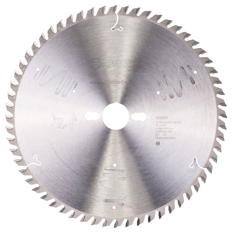 Bosch Expert for Wood circular saw blade 250 x 30 x 3.2 mm. 60 2608642506
