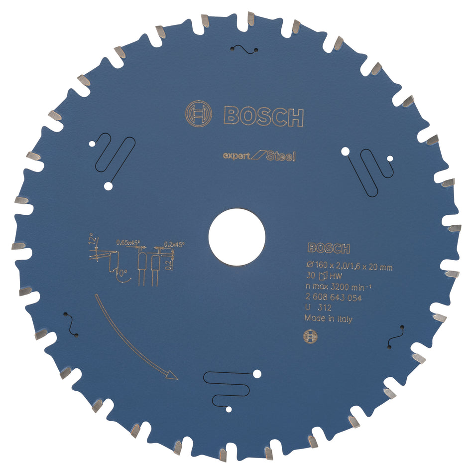 Bosch Circular saw blade Expert for Steel 160 x 20 x 2.0 mm. 30 2608643054