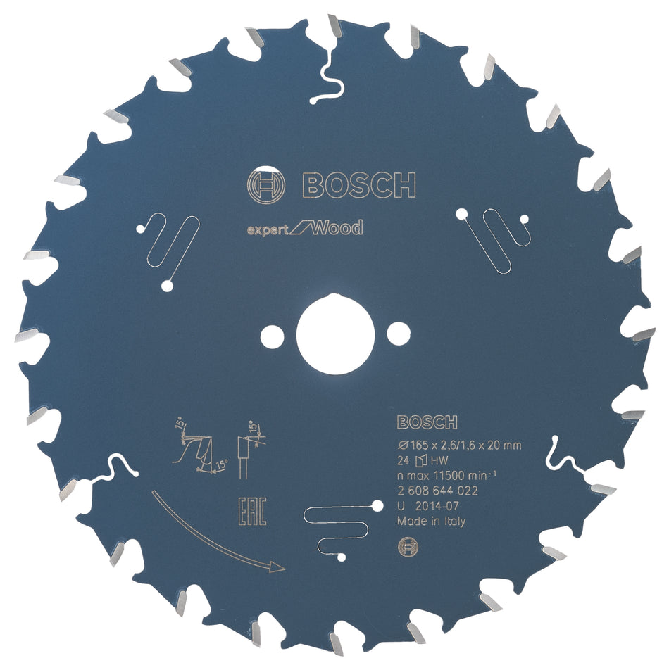 Bosch Circular saw blade Expert for Wood 165 x 20 x 2.6 mm. 24 2608644022