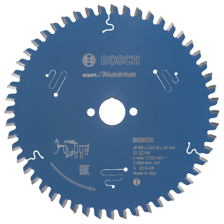 Bosch Circular saw blade Expert for Aluminium 165 x 20 x 2.6 mm. 52 2608644095