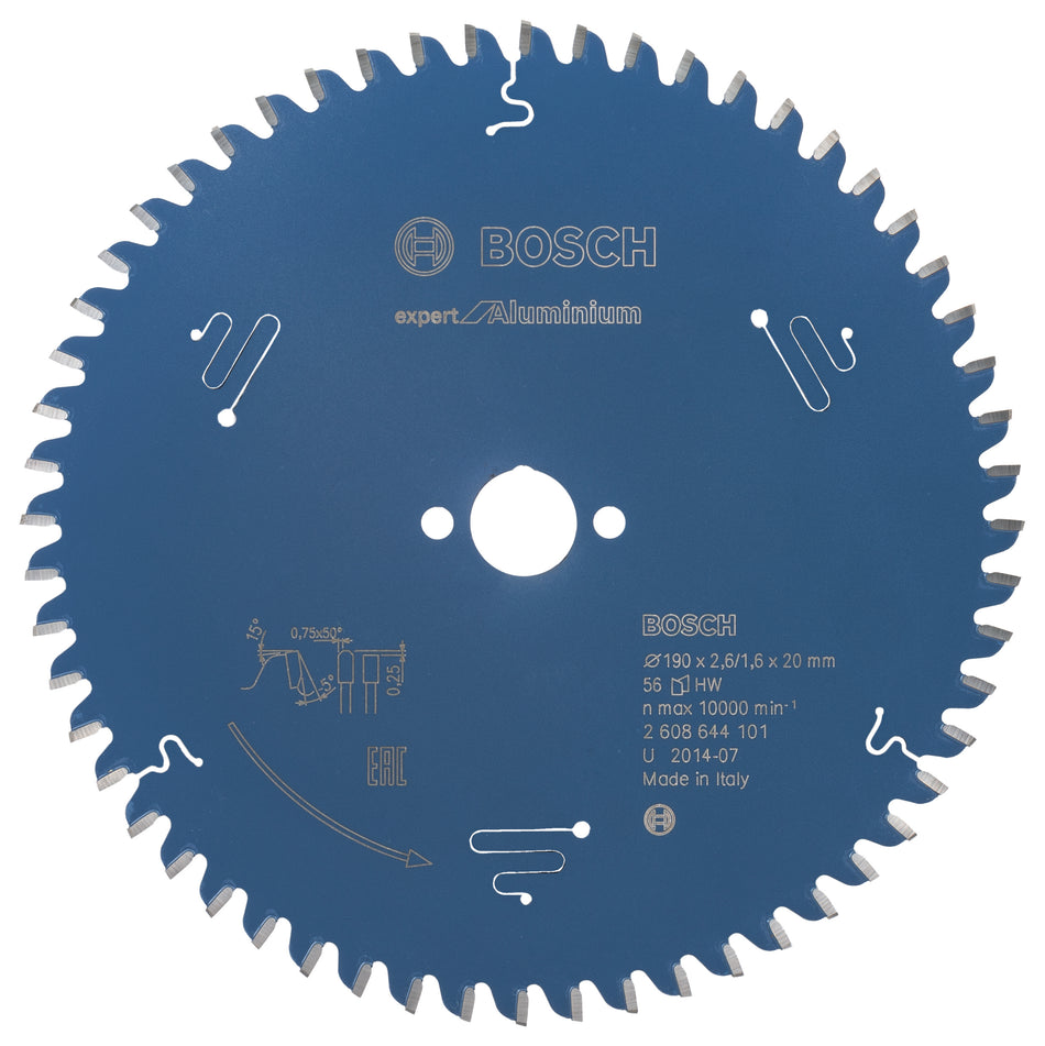 Bosch Circular saw blade Expert for Aluminium 190 x 20 x 2.6 mm. 56 2608644101