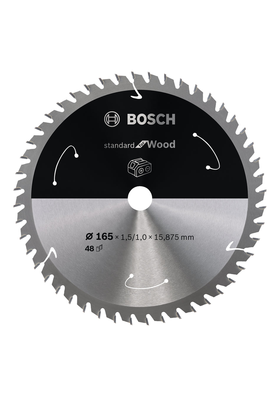 Bosch Standard for Wood Circular Saw Blade for Cordless Saws 165x1.5 1x15.875 T48 2608837683